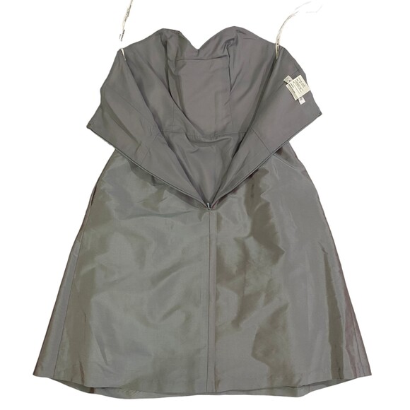 Alfred Sung D538 Size 4  Dress Pockets Atlantis Gray Strapless Cocktail NWT - Picture 5 of 14